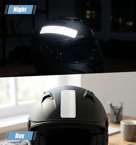 30 Pcs Reflective Stickers for Helmet, White Reflective Tape Safety White Outdoor Waterproof Tape Use on Bike/Truck/Car/Motorcycle/Clothing/Helmet 2.36" X 1.18" in Kuwait