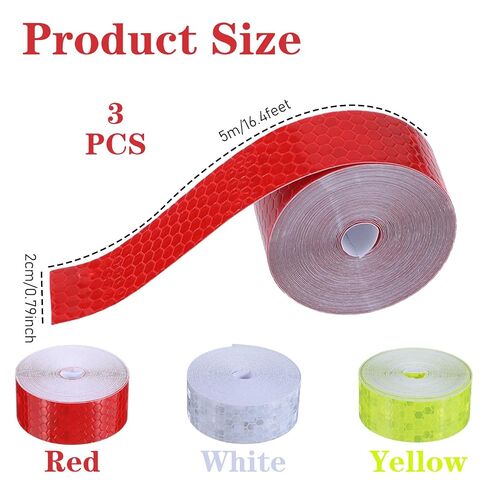 TIESOME 3 Rolls Reflective Tape Outdoor Waterproof, High-Visibility Neon Reflective Tape Safety Warning Tapes Durable Lasting Color Neon Tapes for Car Bike Baby Stroller Helmet(0.8In x 16 Feet) in Kuwait