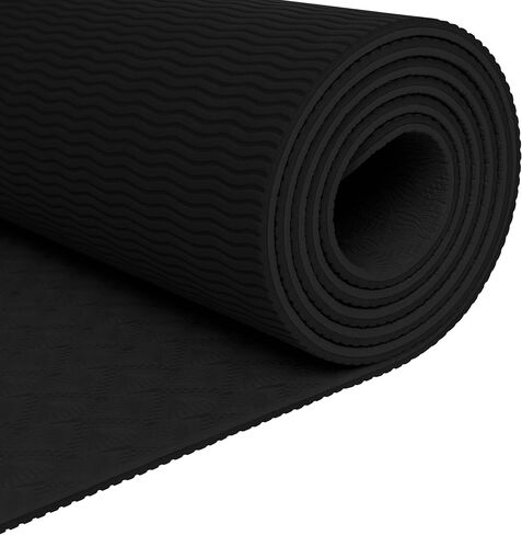 Retrospec Zuma Yoga Mat 6mm Thick Non-Slip TPE Exercise Mat | Cushioned Workout Mat for Yoga Pilates and Home Stretching | 72 x 24 with Carrying Strap in Kuwait