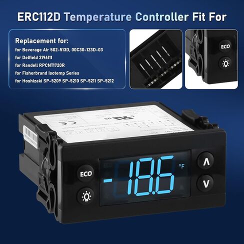 ERC112C Temperature Controller Kit with Dual NTC Sensors - Compatible with Beverage Air Delfield Randell Hoshizaki Refrigeration Units - Replaces 080G3106 080G3216 RP-CNT1704 SP-5209 in Kuwait