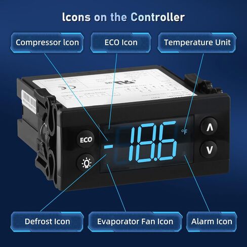 ERC112C Temperature Controller Kit with Dual NTC Sensors - Compatible with Beverage Air Delfield Randell Hoshizaki Refrigeration Units - Replaces 080G3106 080G3216 RP-CNT1704 SP-5209 in Kuwait