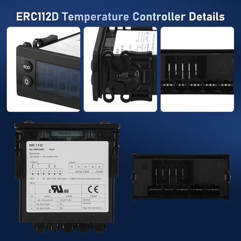 ERC112C Temperature Controller Kit with Dual NTC Sensors - Compatible with Beverage Air Delfield Randell Hoshizaki Refrigeration Units - Replaces 080G3106 080G3216 RP-CNT1704 SP-5209 in Kuwait