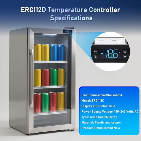 ERC112C Temperature Controller Kit with Dual NTC Sensors - Compatible with Beverage Air Delfield Randell Hoshizaki Refrigeration Units - Replaces 080G3106 080G3216 RP-CNT1704 SP-5209 in Kuwait