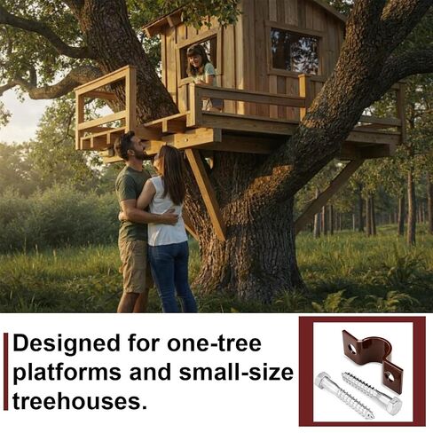 أجهزة Hicarer Treehouse، مانع رفع ثابت مقاس 5 بوصات لمنصات شجرة واحدة، دعامة من الصلب الكربوني مع مسامير متخلفة تعمل على تثبيت علامة التبويب Fort Tab في بيوت الأشجار إلى الشعاع، مما يمنع الحركة للشجرة الصغيرة in Kuwait