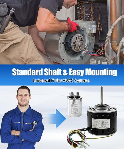 محرك منفاخ فرن HVAC 5KCP39HGS599S متوافق مع GE & Trane MOT9053 MOT09053 MOT16953 MOT18948 MOT04716 MOT04722 MOT13512 (1/3 HP 115V 1075 RPM 4 سرعات) in Kuwait