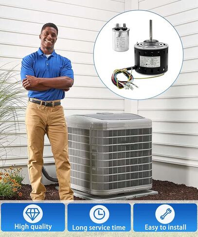 محرك منفاخ فرن HVAC 5KCP39HGS599S متوافق مع GE & Trane MOT9053 MOT09053 MOT16953 MOT18948 MOT04716 MOT04722 MOT13512 (1/3 HP 115V 1075 RPM 4 سرعات) in Kuwait