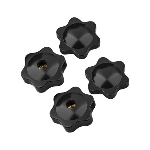 4 Pieces Star Knob Thumb Nuts Brass Iron Inserts Plastic Handle Right Hand Thread Cap Nut Fully Threaded Mechanical Grip M4 in Kuwait