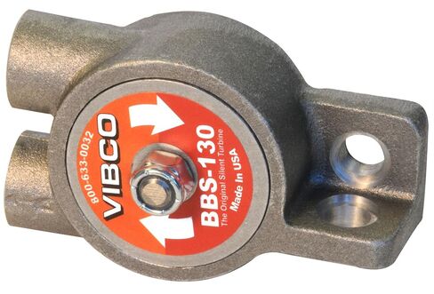 BBS-130 Silent Pneumatic Turbine Vibrator, 75 lb. Force, 10500 VPM, 5.5 CFM, 60 to 80 psi, Threaded Exhaust, Single Bolt Mount in Kuwait