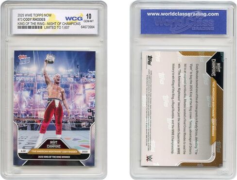 2025 WWE Topps Now Wrestling Cody Rhodes الكابوس الأمريكي، بطاقة المصارعة King of the Ring #73 - متدرجة GEM-Mint 10 in Kuwait