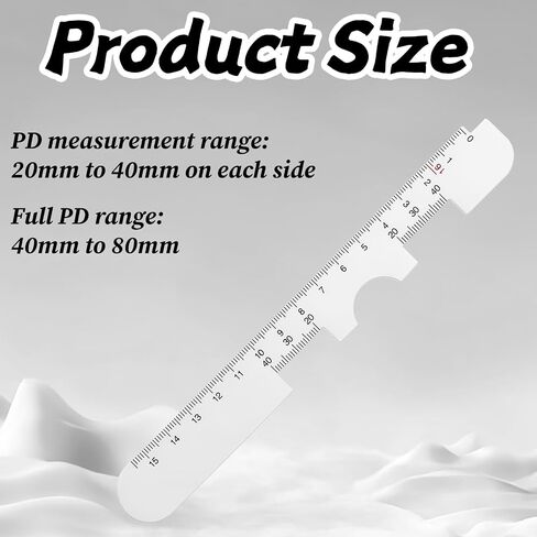 Pupillometers for Measuring Pupillary Distance with Electronic Instruction Manual Transparent Pupillary Distance Ruler for Pupil Measuring, Essential Tool for Single PD or Dual PD Measurement in Kuwait