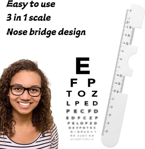 Pupillometers for Measuring Pupillary Distance with Electronic Instruction Manual Transparent Pupillary Distance Ruler for Pupil Measuring, Essential Tool for Single PD or Dual PD Measurement in Kuwait