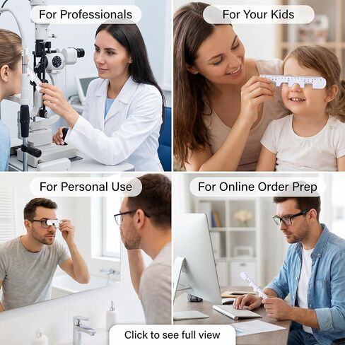 Pupillometers for Measuring Pupillary Distance with Electronic Instruction Manual Transparent Pupillary Distance Ruler for Pupil Measuring, Essential Tool for Single PD or Dual PD Measurement in Kuwait