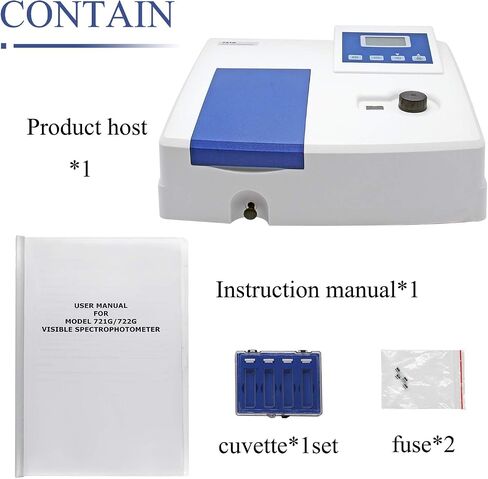 Visible Spectrophotometer 721G Lab Equipment Wavelength Range:340-1000nm Spectral Bandwidth: 5nm in Kuwait