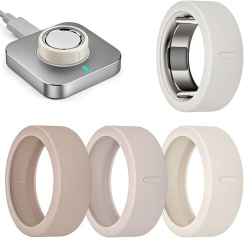 4 عبوات من الأغطية الحلقية المتوافقة مع Oura Ring Gen 4/4 سيراميك/ Oura Ring Gen 3، واقي سيليكون مرن مضاد للخدش لـ RingConn Gen 2/Gen 2 Air/Ultrahuman (4 عبوات - 01، S (6/7/8/9/10)) in Kuwait