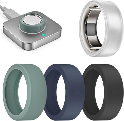 4 عبوات من الأغطية الحلقية المتوافقة مع Oura Ring Gen 4/4 سيراميك/ Oura Ring Gen 3، واقي سيليكون مرن مضاد للخدش لـ RingConn Gen 2/Gen 2 Air/Ultrahuman (4 عبوات - 01، S (6/7/8/9/10)) in Kuwait