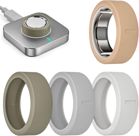 4 عبوات من الأغطية الحلقية المتوافقة مع Oura Ring Gen 4/4 سيراميك/ Oura Ring Gen 3، واقي سيليكون مرن مضاد للخدش لـ RingConn Gen 2/Gen 2 Air/Ultrahuman (4 عبوات - 01، S (6/7/8/9/10)) in Kuwait
