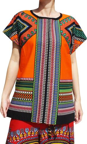 قميص RaanPahMuang ذو رأس السهم الساطع الأفريقي Dashiki التقليدي ذو الياقة الأمامية in Kuwait
