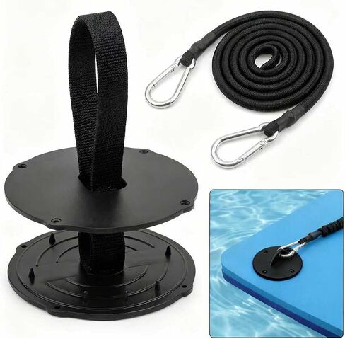 Floating Water Mat Tether Kit, Lily Pad Anchor System with 118 Inch Heavy-Duty Rope & Grommet, Secure Tether Straps for All Foam Water Pads, Portable for Lake Beach Pool Safety in Kuwait