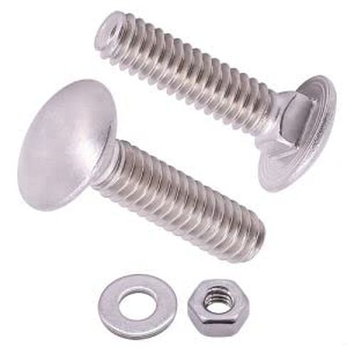 3/8-16 x 1-3/4" (8 Sets) Carriage Bolts Screws with Nuts and Washers Hardware Kits, 304 Stainless Steel 18-8, Round Head Carriage Bolts Sets, Square Neck, Fully Threaded in Kuwait