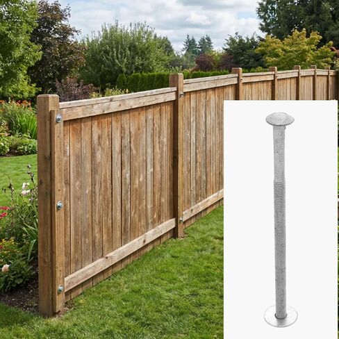 Therwen 80 Pack 3/8" x 8" Carriage Bolts Kits 307A 1/2" USS Flat Washers and Hex Nuts Hot Dipped Galvanized Grade 6" Thread Length 13 Tpi Carriage Bolts Kits for Wooden Deck Fence Garden in Kuwait