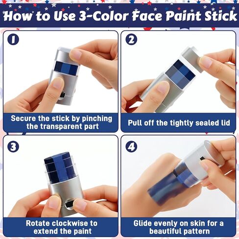 gisgfim 10 Pcs Blue Face Paint Sticks Colored Face Paint Anti-Glare Bule Eye Black Stick for Baseball Softball Sport Athletes Accessories Football Long Lasting Eyeblack Painting Stick for Adults Kids in Kuwait