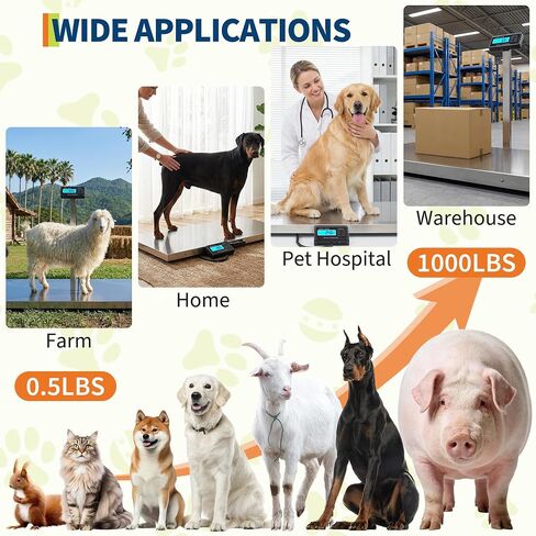 Livestock Scale 1100lb x 0.2lb Sheep Dog Scales for Large Breed | dog weight scale portable handle animal scale industrial scale pig scale in Kuwait