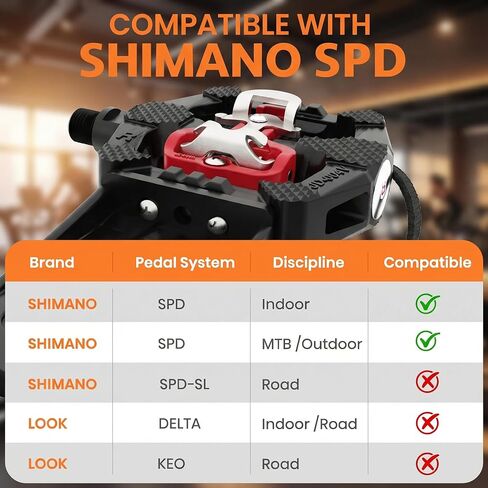 دواسات دراجة SPD مع أقفاص لأصابع القدم، 9/16 بوصة، وظيفة مزدوجة مع أشرطة ومشبك، مغزل معدني للتمارين الداخلية وركوب الدراجات على الطرق الجبلية، بيلوتون، شوين، دراجات مشمسة in Kuwait