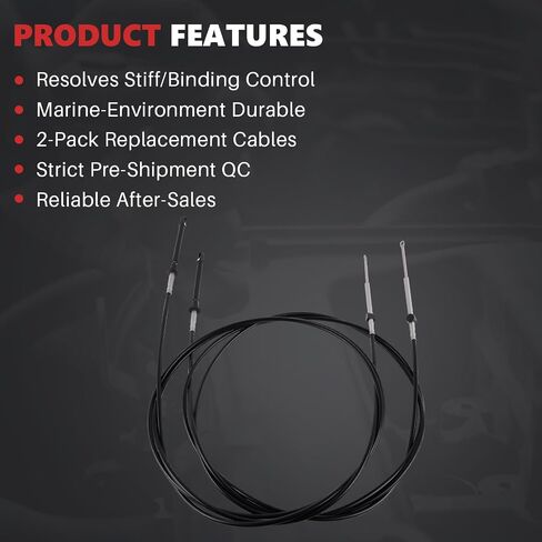 0173112 173112 2PCS 12FT قارب خنق التحول كابل التحكم عن بعد متوافق مع 1979-Now BRP جونسون وEvinrude OMC التحكم عن بعد محرك خارجي in Kuwait
