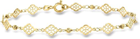 Ross-Simons Italian 10kt Yellow Gold Ricami Floral Station Bracelet. 7 inches in Saudi Arabia