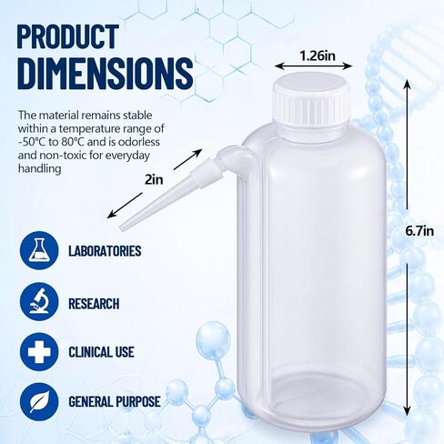 10 Pack 500ml Squeeze Wash Bottles PE Plastic Lab Wash Bottle with Down Spout Translucent Wide Mouth Lab Dispensing Bottles for Liquid Washing Tattoo Cleaning Plant Watering in Kuwait