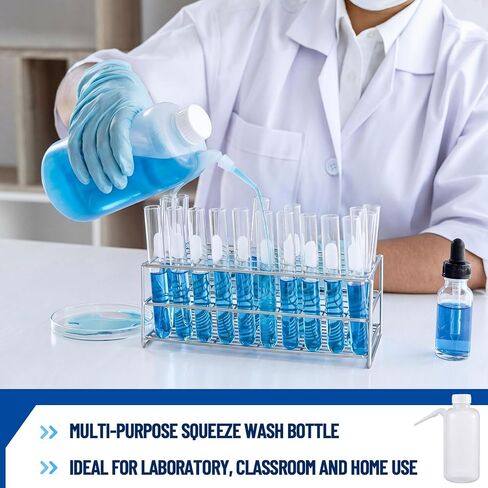 10 Pack 500ml Squeeze Wash Bottles PE Plastic Lab Wash Bottle with Down Spout Translucent Wide Mouth Lab Dispensing Bottles for Liquid Washing Tattoo Cleaning Plant Watering in Kuwait
