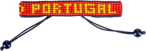 FAHARI Portugal Beaded Flag Bracelet, Handmade Adjustable String Bracelet, Patriotic Gift for Soccer Fans in Kuwait