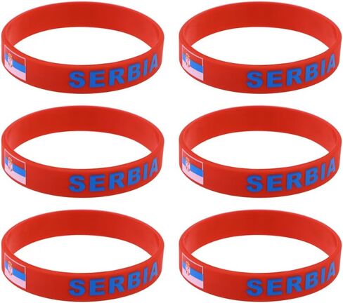 6 Pcs Country Silicone Wristband Bracelet with Flag Pattern in Kuwait