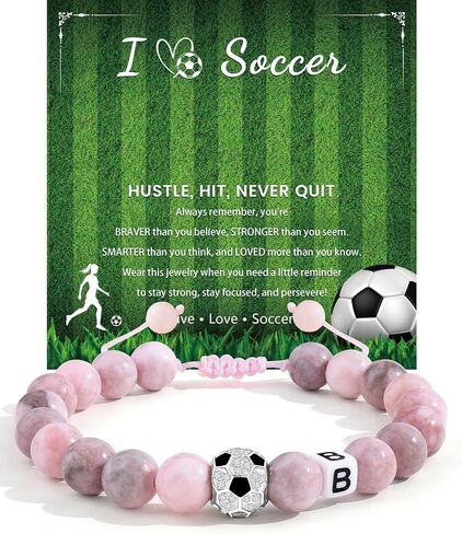 BOCHOI Soccer Gifts for Women Soccer Initial Bracelet Soccers Stuff Accessories Bracelets Christmas Birthday Gifts for Soccers Players Fans Team Daughter Coach Friends in Kuwait