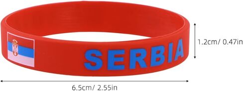6 Pcs Country Silicone Wristband Bracelet with Flag Pattern in Kuwait