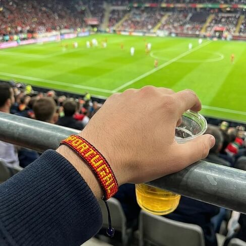 FAHARI Portugal Beaded Flag Bracelet, Handmade Adjustable String Bracelet, Patriotic Gift for Soccer Fans in Kuwait