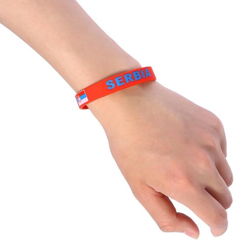 6 Pcs Country Silicone Wristband Bracelet with Flag Pattern in Kuwait
