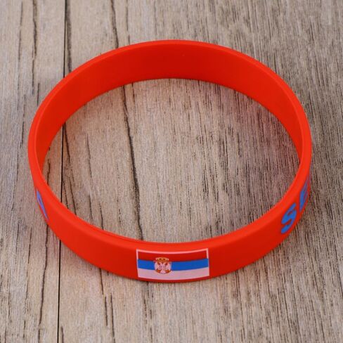 6 Pcs Country Silicone Wristband Bracelet with Flag Pattern in Kuwait