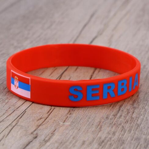 6 Pcs Country Silicone Wristband Bracelet with Flag Pattern in Kuwait