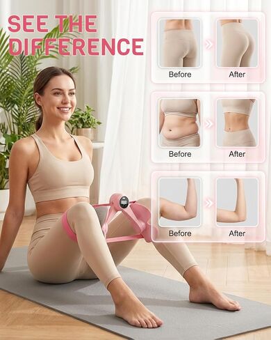 Zoomsnail Thigh Trainer for Women with 3 Resistance Bands, Inner Thigh Exerciser with Screen, Pelvic Floor Exercise Device, Kegel Exerciser for Pelvic Strengthening, Home Workout Equipment in Kuwait