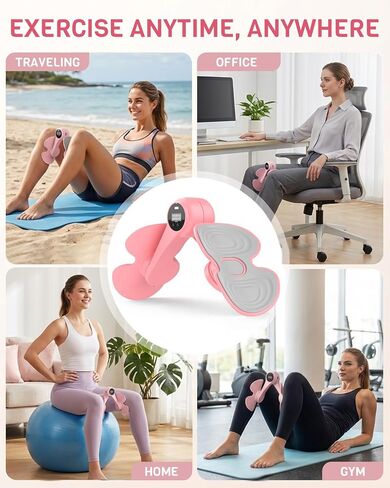 Zoomsnail Thigh Trainer for Women with 3 Resistance Bands, Inner Thigh Exerciser with Screen, Pelvic Floor Exercise Device, Kegel Exerciser for Pelvic Strengthening, Home Workout Equipment in Kuwait