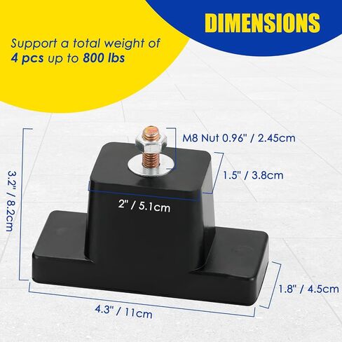 NATGAI 8 Pack Rubber Vibration Isolator Mounting Bracket/Air Conditioner Mounting Bracket for Outdoor Mini Split Air Conditioner Condenser in Kuwait