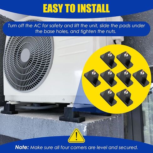 NATGAI 8 Pack Rubber Vibration Isolator Mounting Bracket/Air Conditioner Mounting Bracket for Outdoor Mini Split Air Conditioner Condenser in Kuwait