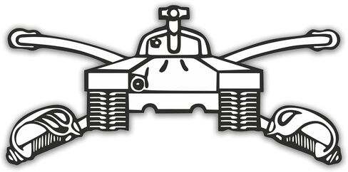 Sticker US Army Armor Branch Insignia Decal for Car Truck Bumper Laptop Vinyl (Black) in Kuwait