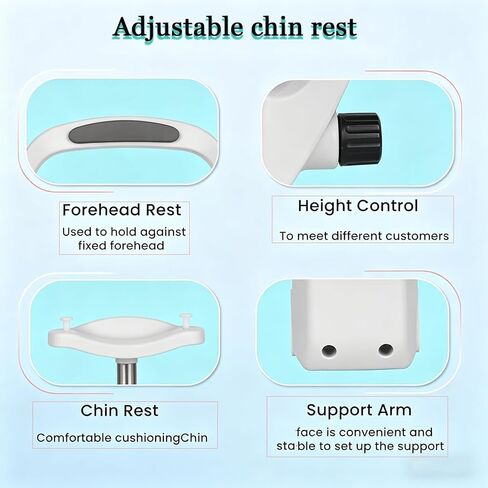 Forehead Support Optical Instrument Chin Rest, Lifting Height 1.57In Adjustable Ergonomics Structure Design and Electroplating Process in Kuwait