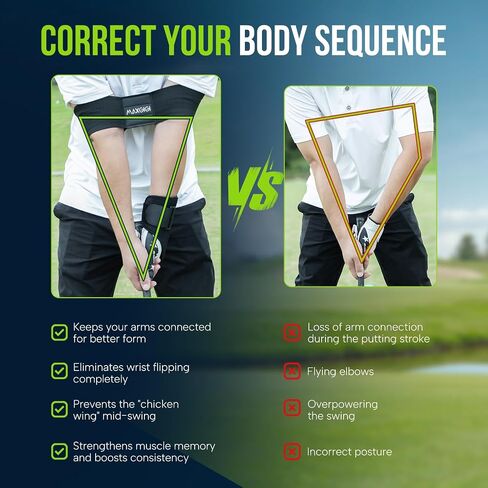 Golf Wrist Brace Golf Wrist Training Aid with Arm Band - Efficient Golf Swing Training Equipment for Injury Recovery Adjustable Wrist Trainer & Swing Training Aid for Left/Right Handed in Kuwait