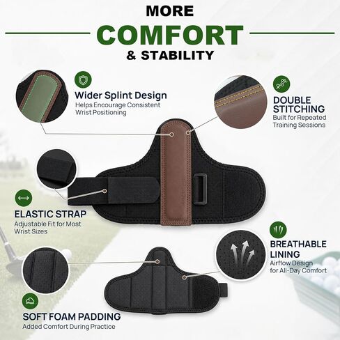 Golf Swing Training Aid, Adjustable Wrist Trainer Brace with Wider Splint Design & Soft Padding, Correct Wrist Angle Swing Posture & Develop Muscle Memory for Left & Right Handed in Kuwait