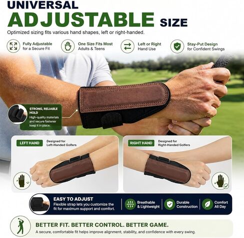 Golf Swing Training Aid, Adjustable Wrist Trainer Brace with Wider Splint Design & Soft Padding, Correct Wrist Angle Swing Posture & Develop Muscle Memory for Left & Right Handed in Kuwait