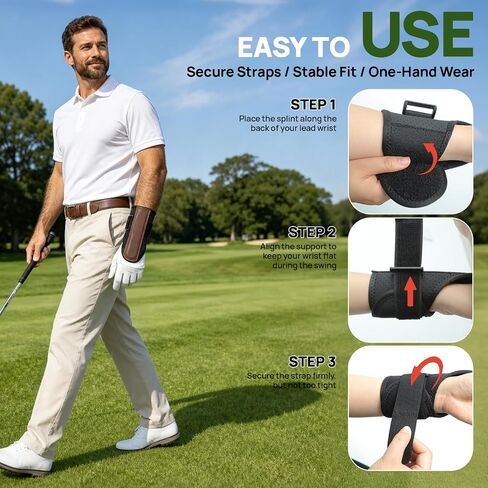 Golf Swing Training Aid, Adjustable Wrist Trainer Brace with Wider Splint Design & Soft Padding, Correct Wrist Angle Swing Posture & Develop Muscle Memory for Left & Right Handed in Kuwait