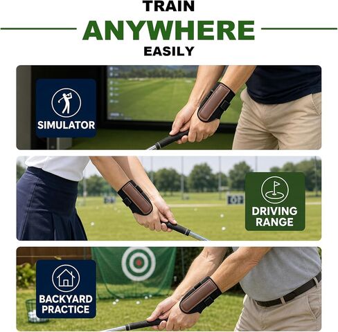 Golf Swing Training Aid, Adjustable Wrist Trainer Brace with Wider Splint Design & Soft Padding, Correct Wrist Angle Swing Posture & Develop Muscle Memory for Left & Right Handed in Kuwait